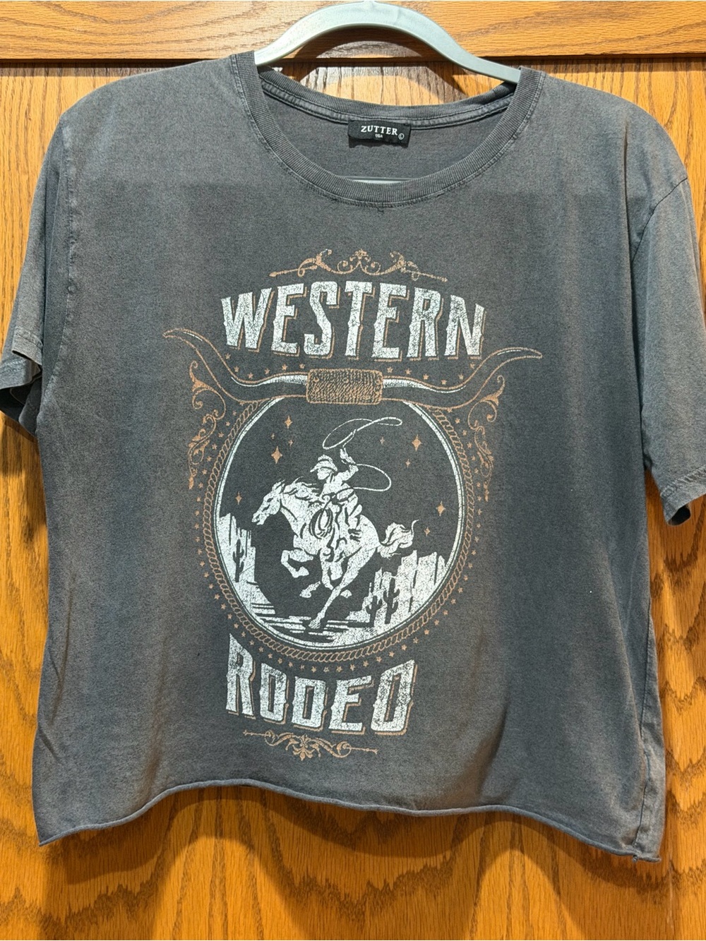 Women’s Western Rodeo Graphic Tee - Charcoal